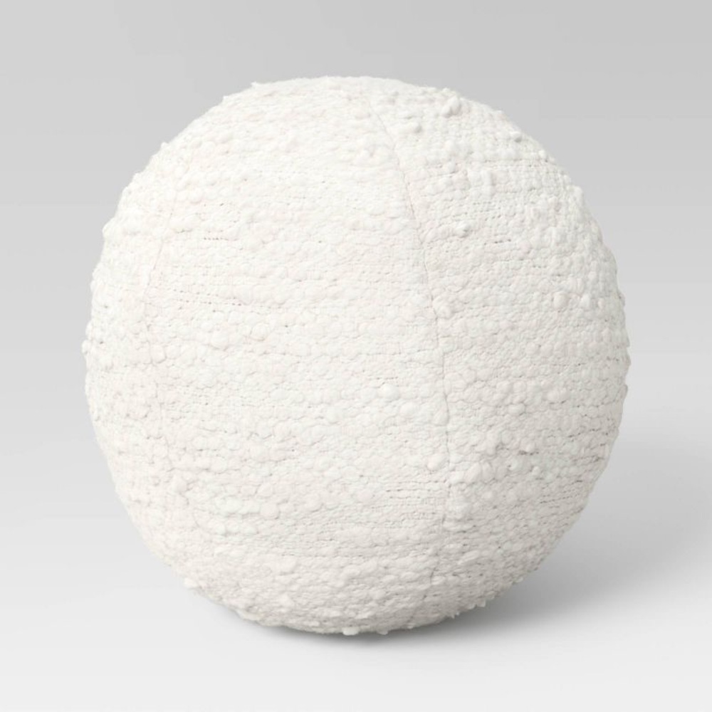 THRESHOLD NEW boucle sphere throw pillow -white